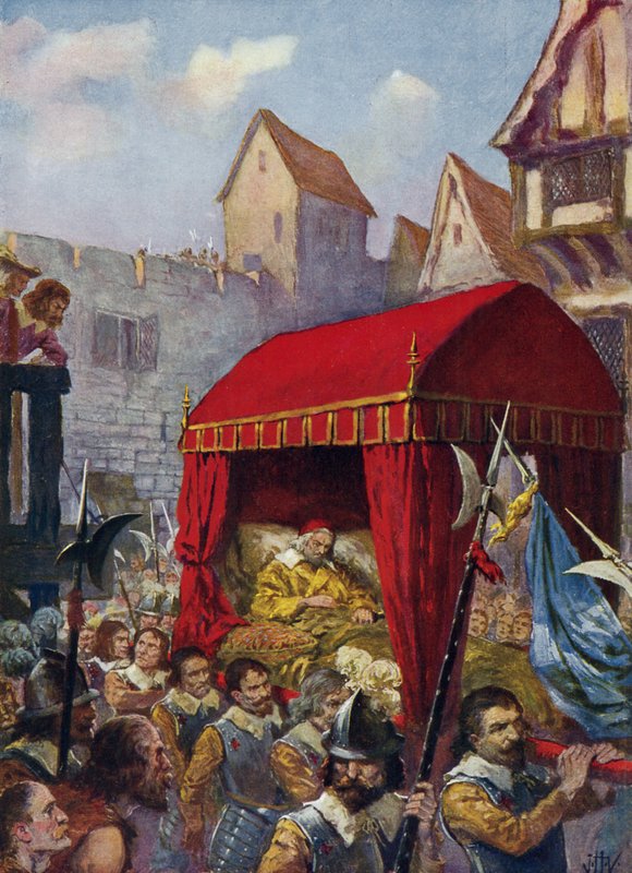 Richelieus bíboros érkezése Lyonba alkotó: John Harris Valda