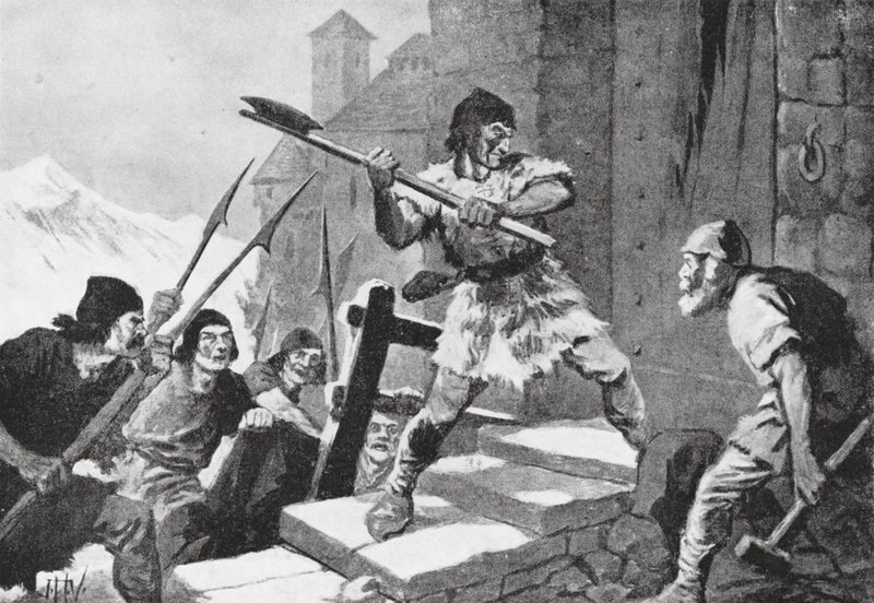 Appenzell és St. Gallen népének felkelése (litográfia) alkotó: John Harris Valda