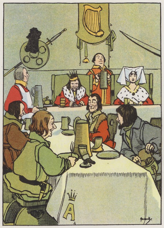 A királypuding elkészítése (színes litho) alkotó: John Hassall