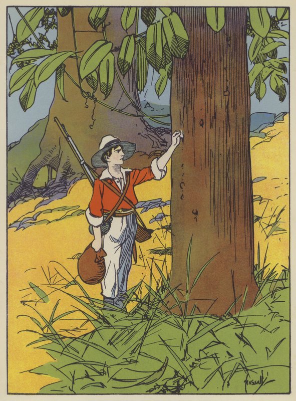 Illusztráció: Swiss Family Robinson (színes litho) alkotó: John Hassall