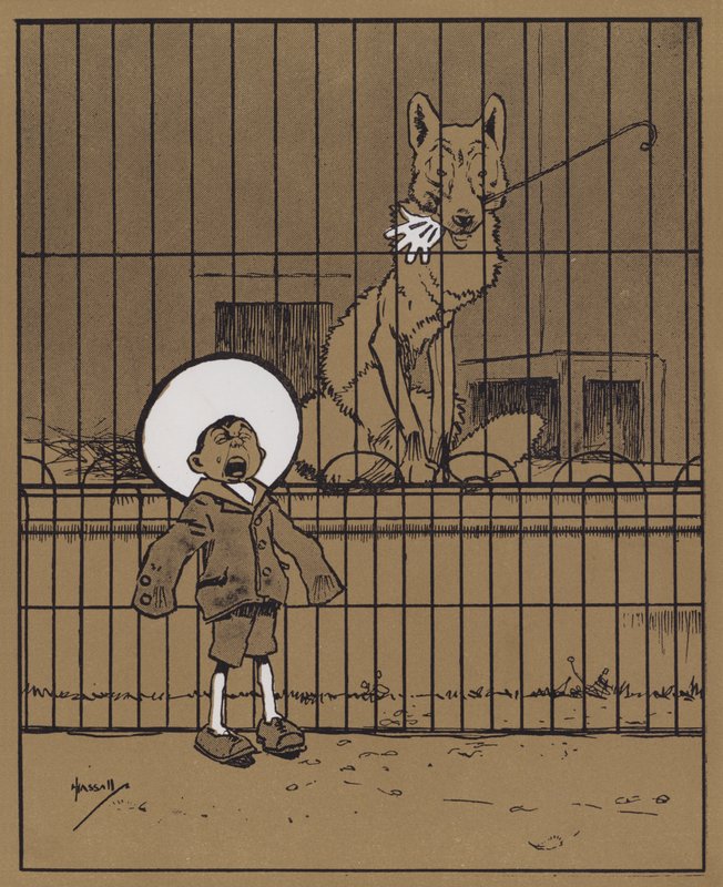 "Azoknak a látogatóknak, akik átdöfték a kezüket a síneken, azt tanácsolják, hogy gondoskodjanak arról, hogy visszakapják" (színes litó) alkotó: John Hassall