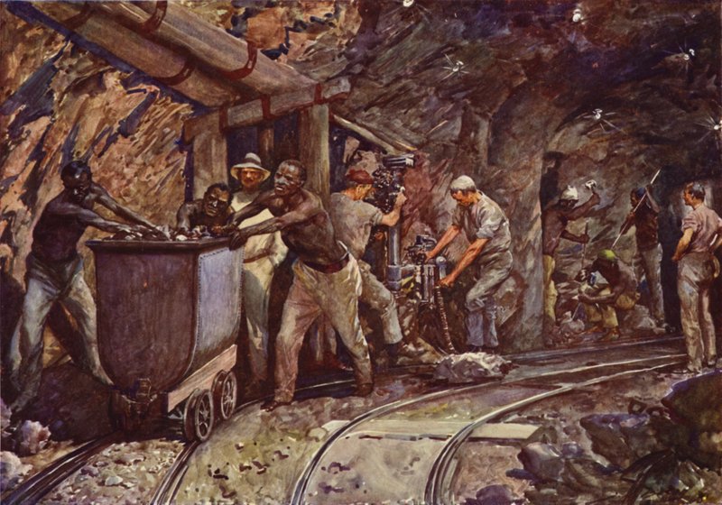 Kimberley gyémántbányák (színes litó) alkotó: John Henry Frederick (after) Bacon
