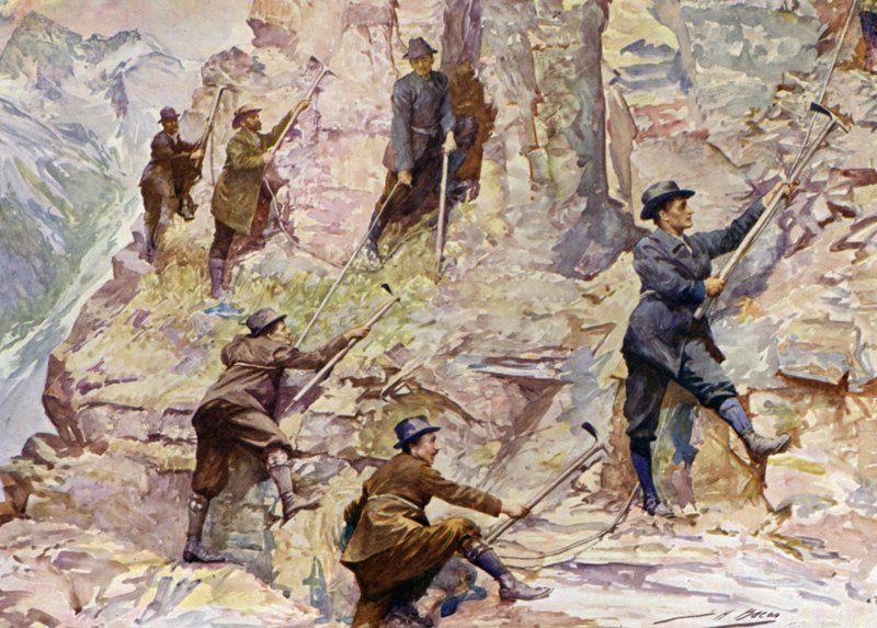 Hegymászás British Columbiában (színes litho) alkotó: John Henry Frederick (after) Bacon
