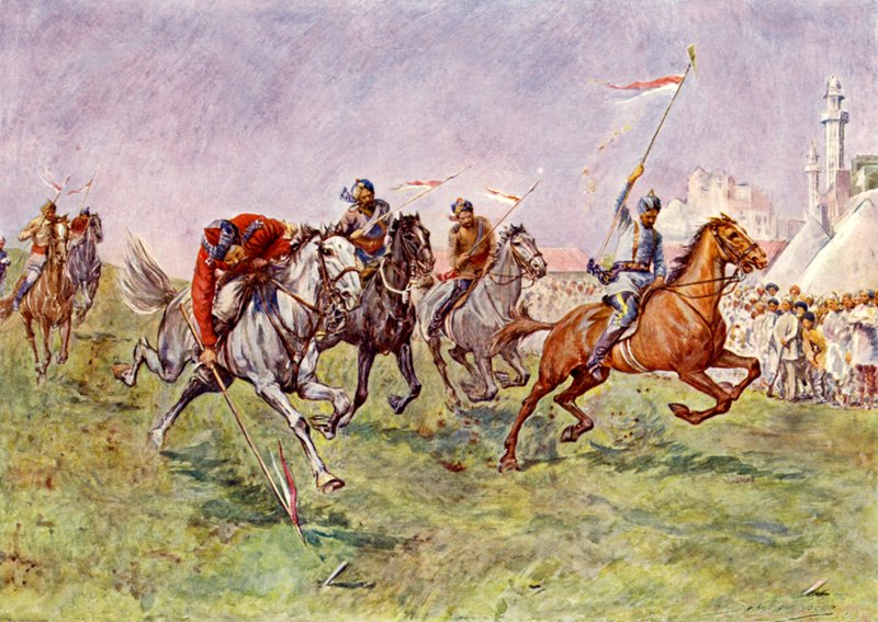 Sátorverés Indiában (színes litó) alkotó: John Henry Frederick (after) Bacon
