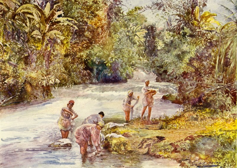 The White River, Jamaica (színes litho) alkotó: John Henry Frederick (after) Bacon