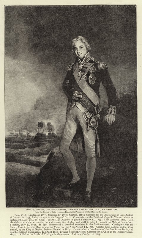 Horatio Nelson, Nelson vikomt és Bronte hercege, KB, admirális-helyettes alkotó: John Hoppner