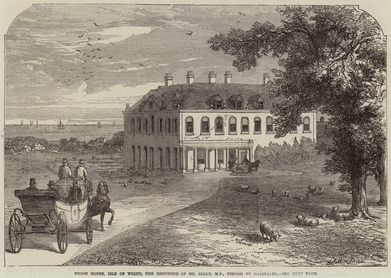 Brook House, Wight-sziget, Seely képviselő úr rezidenciája, Garibaldi meglátogatta alkotó: John Jessop Hardwick