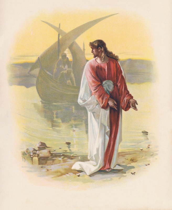 A Galileai-tenger partján (színes litográfia) alkotó: John Lawson
