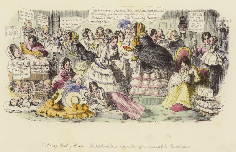 A Prize Baby Show, Materfamilias jutalmazza a sikeres jelöltet alkotó: John Leech