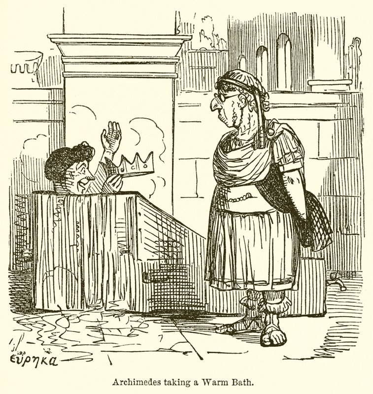 Arkhimédész meleg fürdőt vesz alkotó: John Leech