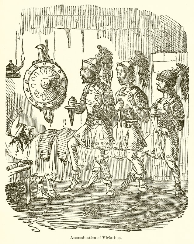Viriathus meggyilkolása alkotó: John Leech
