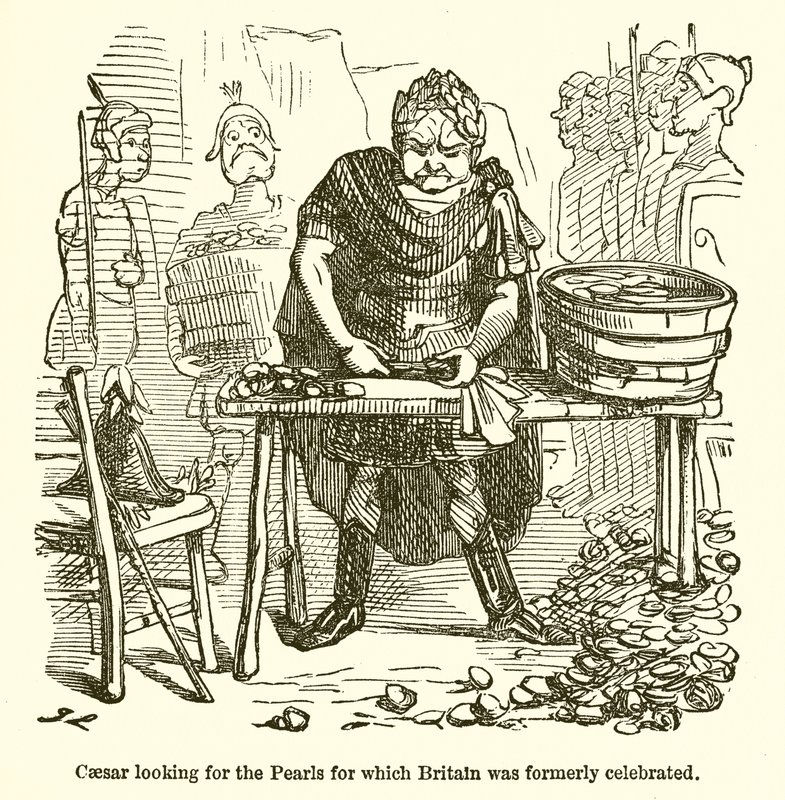 Caesar keresi a gyöngyöket, amelyekért Britannia korábban híres volt alkotó: John Leech