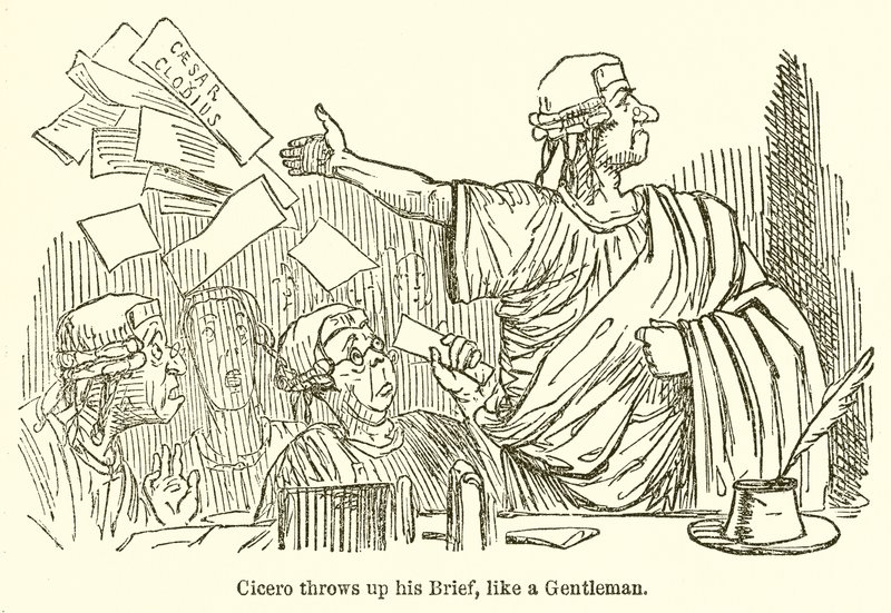 Cicero feldobja az aktáját, mint egy úriember alkotó: John Leech