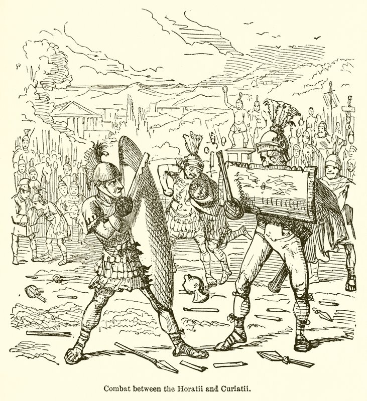 Harc a horatii és a curiatii között alkotó: John Leech