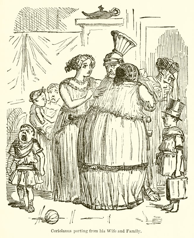Coriolanus elvált feleségétől és családjától alkotó: John Leech
