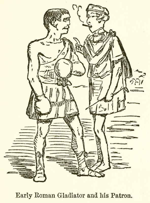 Korai római gladiátor és pártfogója alkotó: John Leech