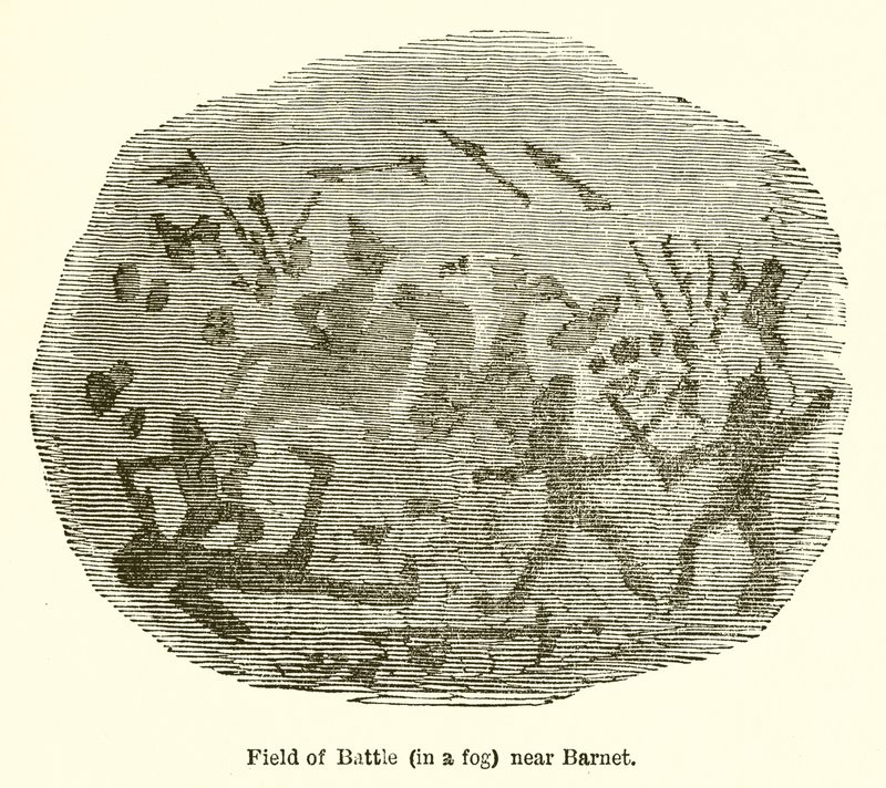 Csatatér (ködben) Barnet közelében alkotó: John Leech