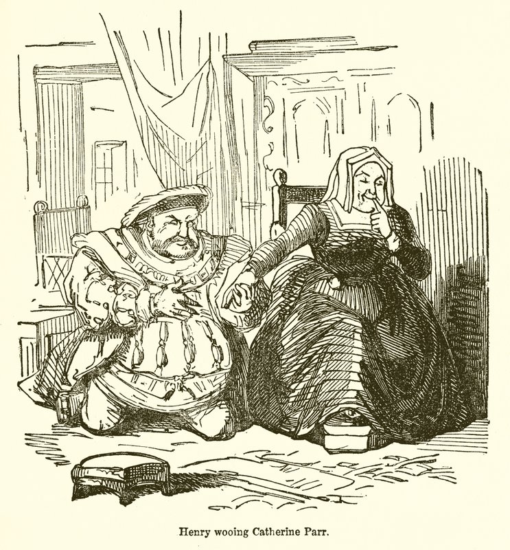 Henry udvarol Catherine Parrnak alkotó: John Leech