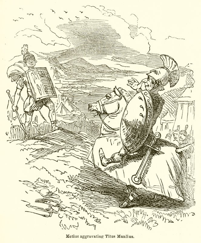 Metius Titus Manlius gyötrelmére alkotó: John Leech