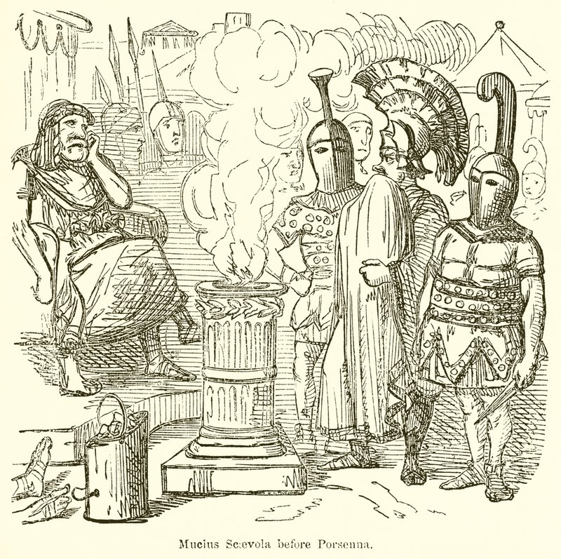 Mucius Scaevola Porsenna előtt alkotó: John Leech
