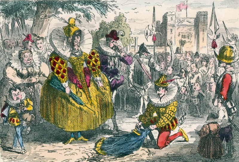 Erzsébet királynő és Sir Walter Raleigh alkotó: John Leech