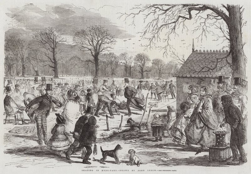 Korcsolyázás a Hyde-Parkban alkotó: John Leech