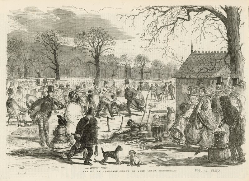 Korcsolyázás a Hyde Parkban alkotó: John Leech