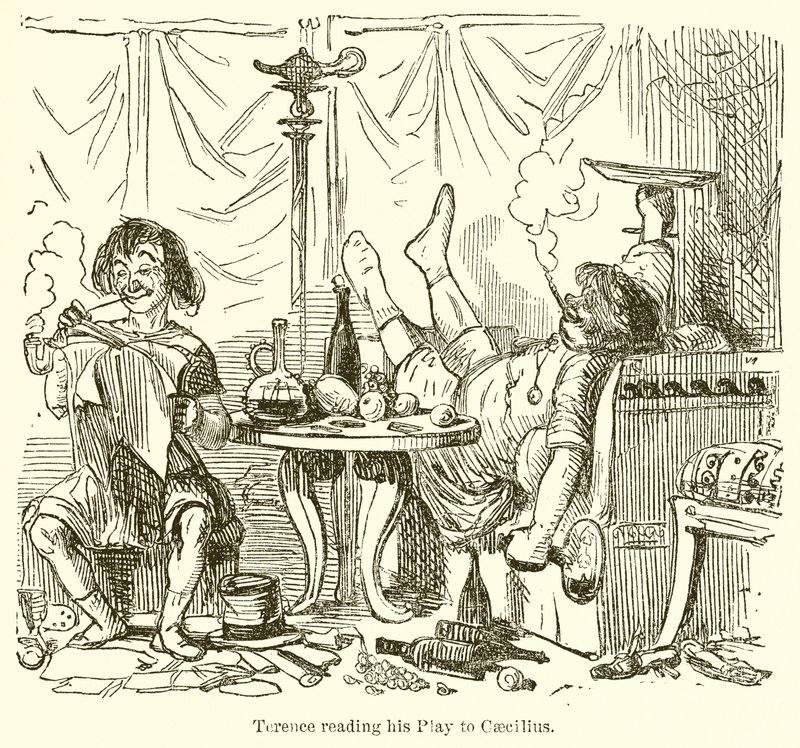 Terence felolvassa Caeciliushoz írt drámáját alkotó: John Leech