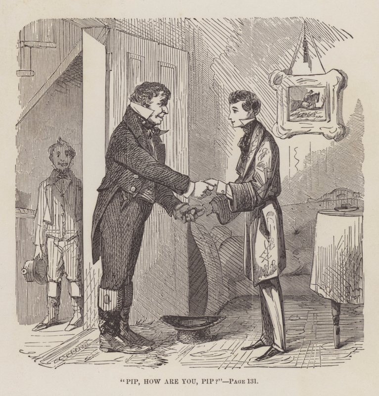 „Pip, hogy vagy, Pip”, illusztráció Charles Dickens „Great Expectations” című művéhez, 1861 alkotó: John McLenan