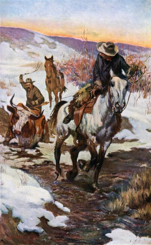 Téli munka a Cowboyoknak (színes litho) alkotó: John Norval Marchand