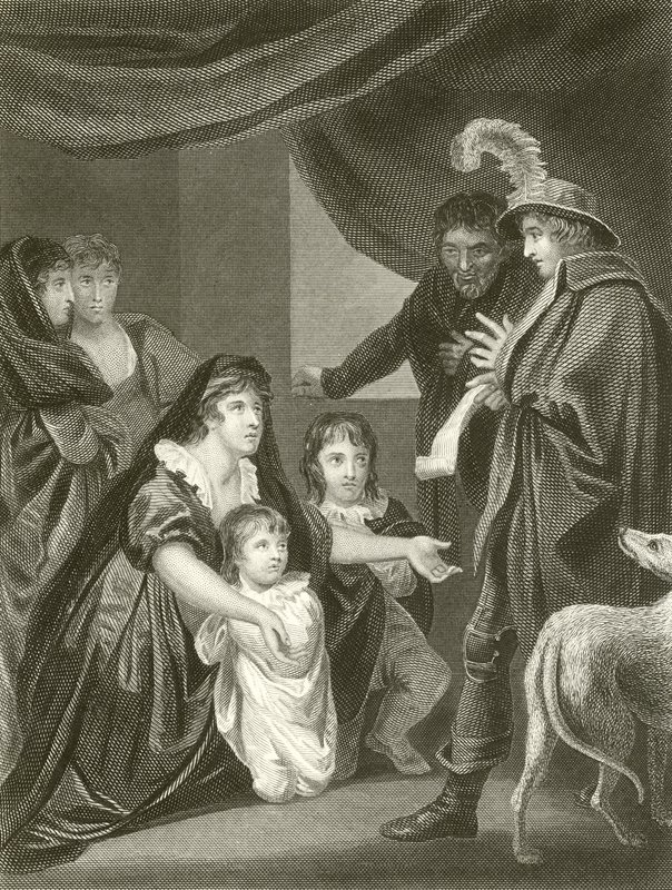 Lady Elizabeth Gray könyörög IV. Edwardnak, hogy védje meg gyermekeit. alkotó: John Opie
