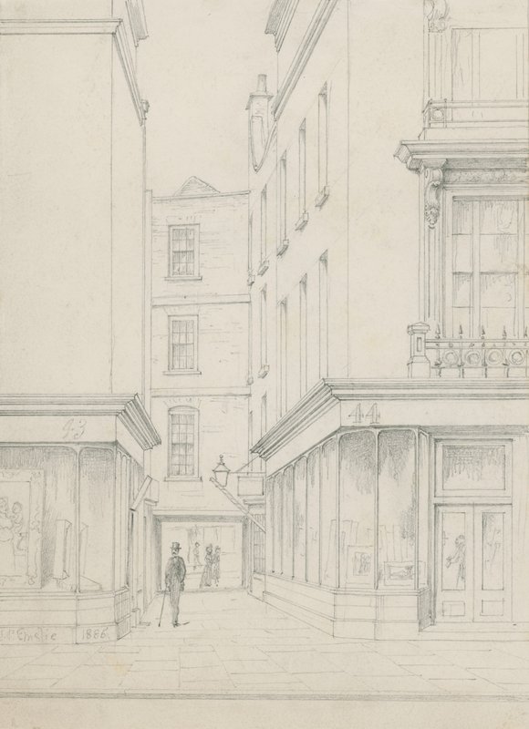 A Cranbourne Alley a Cranbourne Street felől a Bear Street felé néz alkotó: John Phillipp Emslie