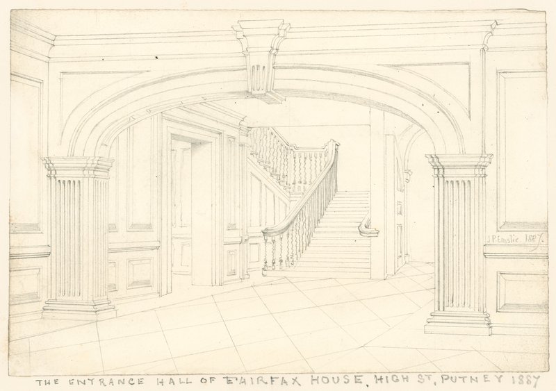 A Fairfax House előcsarnoka, High Street, Putney, London alkotó: John Phillipp Emslie