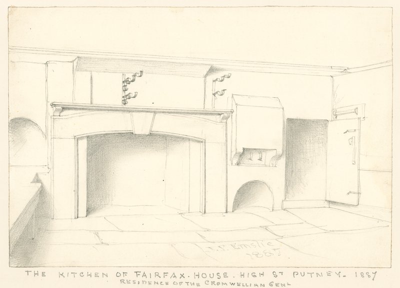 A Fairfax House konyhája, High Street, Putney, 1887; a Cromwellian Gent rezidenciája alkotó: John Phillipp Emslie