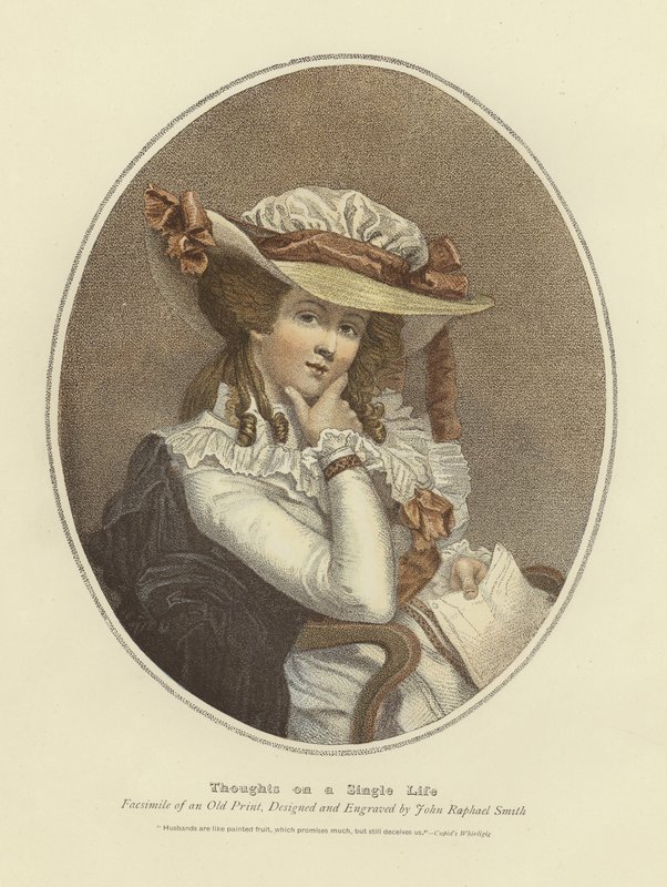 Gondolatok egyetlen életről (színes gravírozás) alkotó: John Raphael Smith