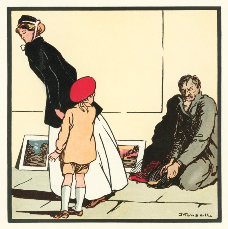 Kensington Rhymes: The Pavement Artist (színes litó) alkotó: John Robert (after) Monsell