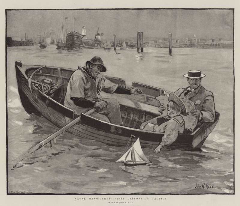Tengerészeti manőverek, első taktikai leckék alkotó: John Robertson Reid