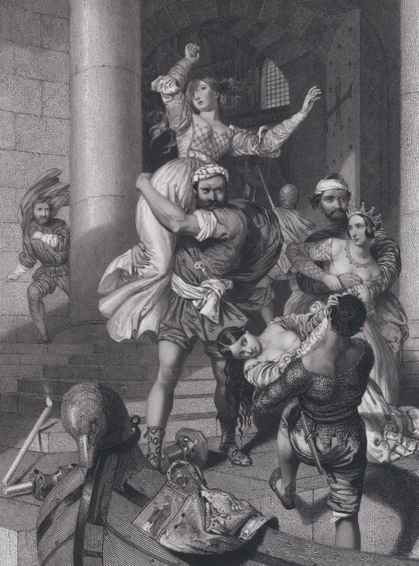 A velencei menyasszony elrablása (metszet) alkotó: John Rogers (after) Herbert