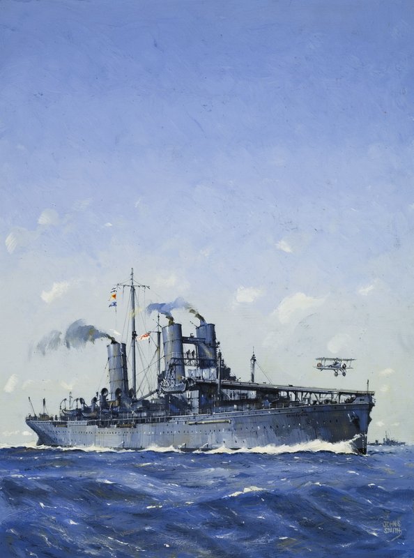 HMS Campania (gouache, papír) alkotó: John S. Smith