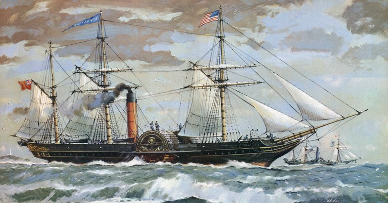 Samuel Cunard Britannia (színes litográfia) alkotó: John S. Smith