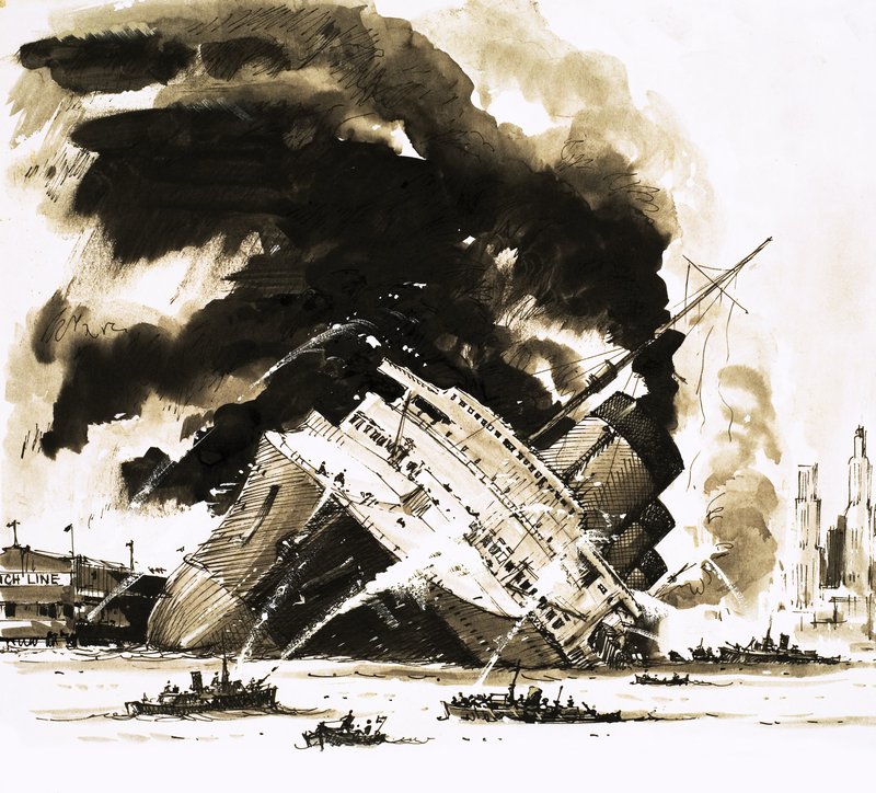 A nagy gőzösök: A hajó, amely a dokkban halt meg. A Normandie alkotó: John S. Smith