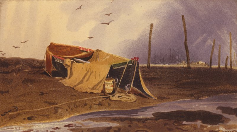 Csónak a tengerparton (színes litográfia) alkotó: John Sell Cotman