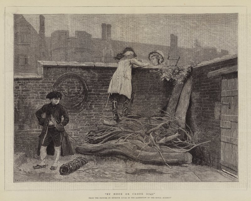 Hook or Crook (1745) alkotó: John Seymour Lucas