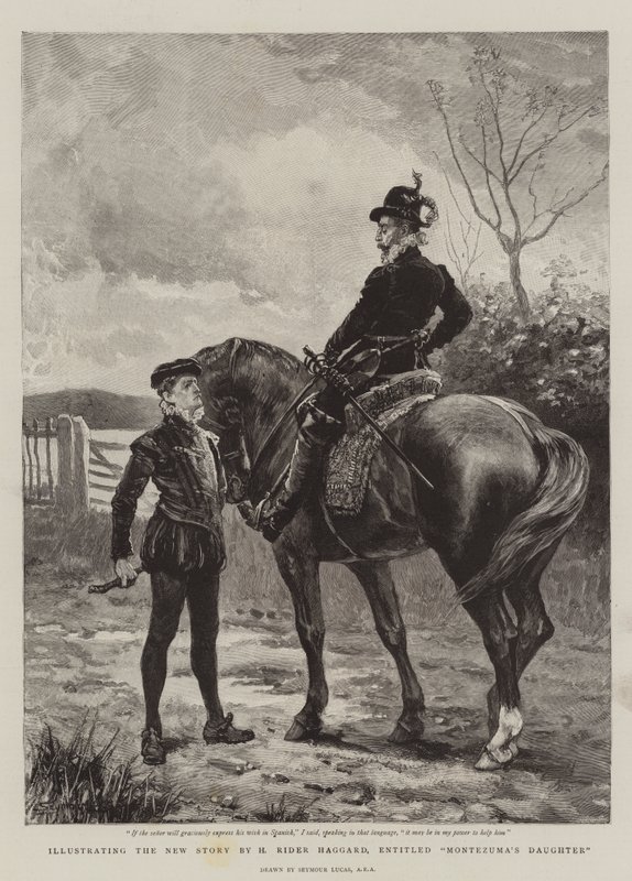 H Rider Haggard Montezuma lánya című új történetének illusztrálása. alkotó: John Seymour Lucas