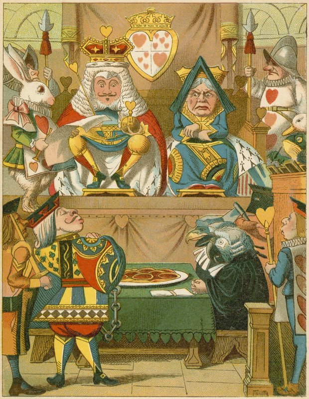 A próba Alice Csodaországban kalandjaiban alkotó: John Tenniel