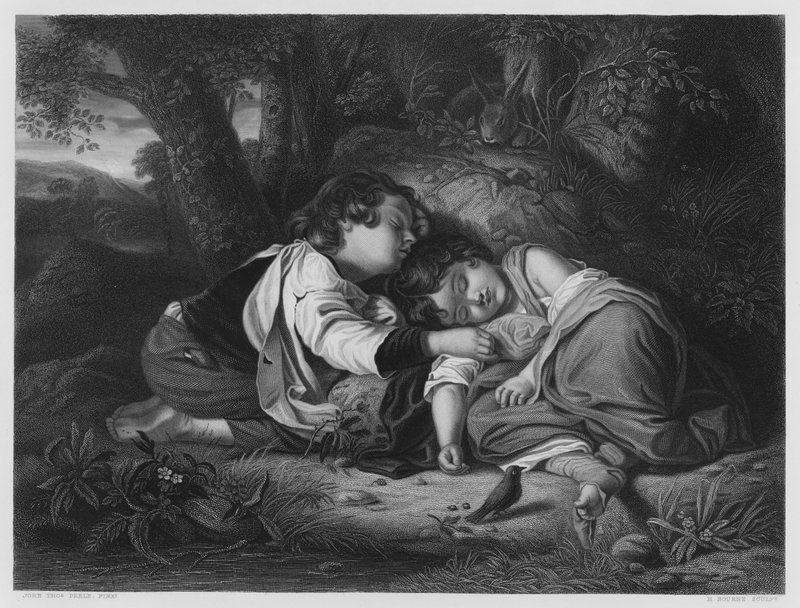 The Children in the Wood, a képről a Királyi Gyűjteményben alkotó: John Thomas Peele