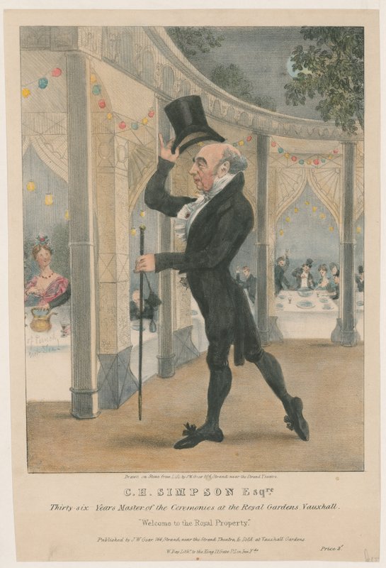 C H Simpson Esquire, a Vauxhall-i Royal Gardens ceremóniamestere alkotó: John W. Gear