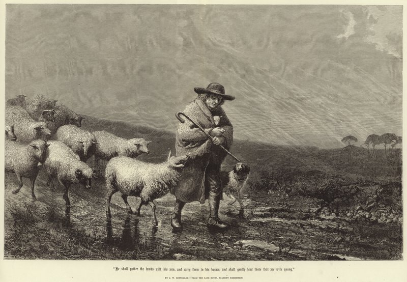 A bárányokat a karjával fogja össze alkotó: John William Bottomley