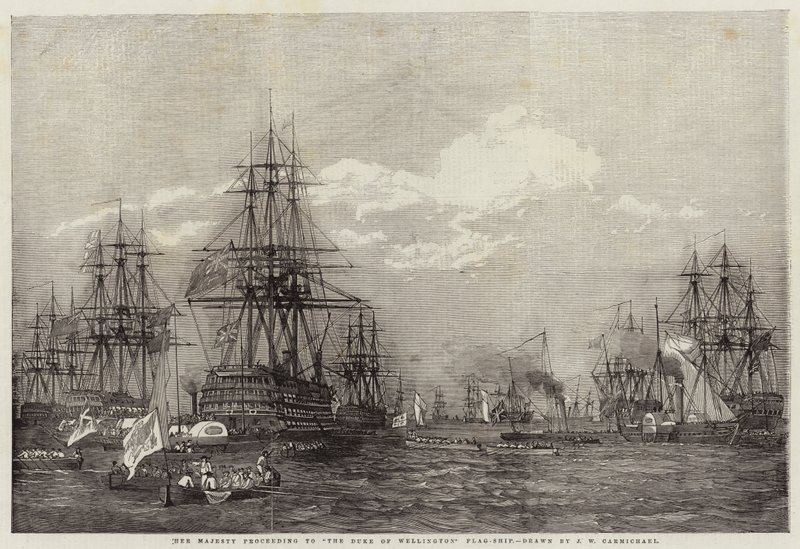 Őfelsége a The Duke of Wellington Flag-Ship felé halad alkotó: John Wilson Carmichael