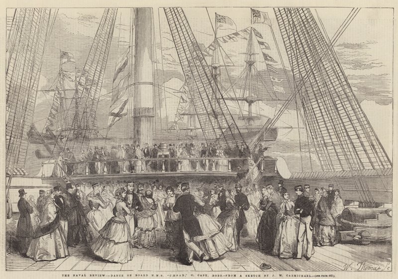 The Naval Review, Dance on Board HMS Caesar, 91, Robb kapitány alkotó: John Wilson Carmichael